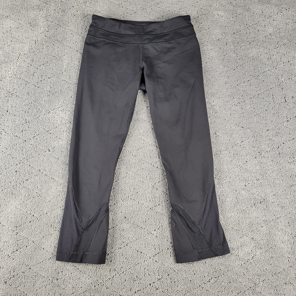 Lululemon Leggings Womens 6 Black Cropped‎ Pull On Athleisure Stretch Slimming